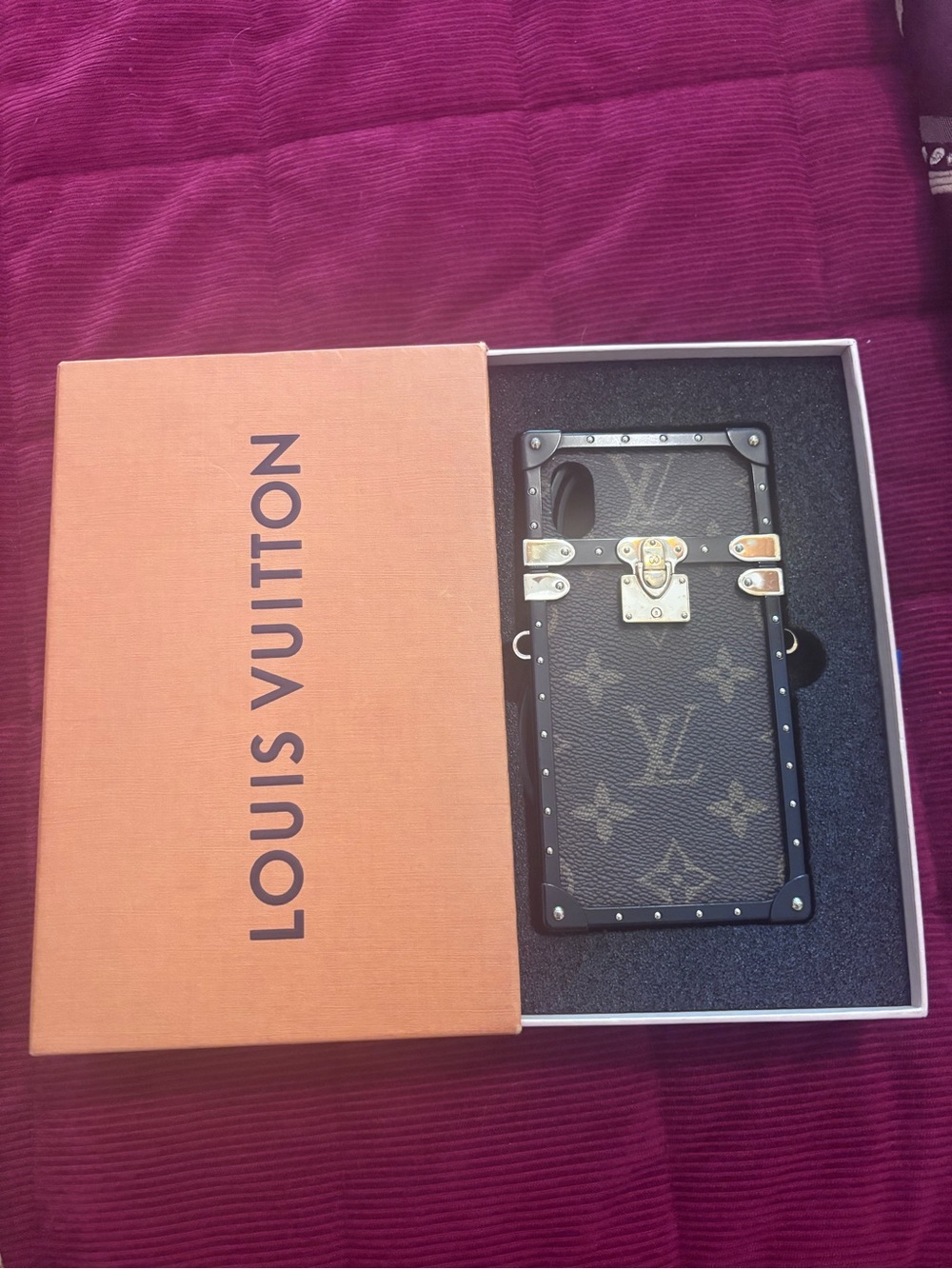 Louis Vuitton Monogram Trunk iPhone Case - Black and Gold Hardware